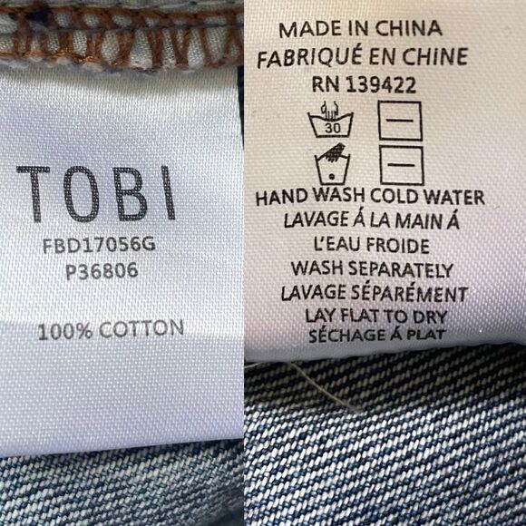 tobi Denim High Waisted Denim Shorts Blue 25 - Picture 5 of 5